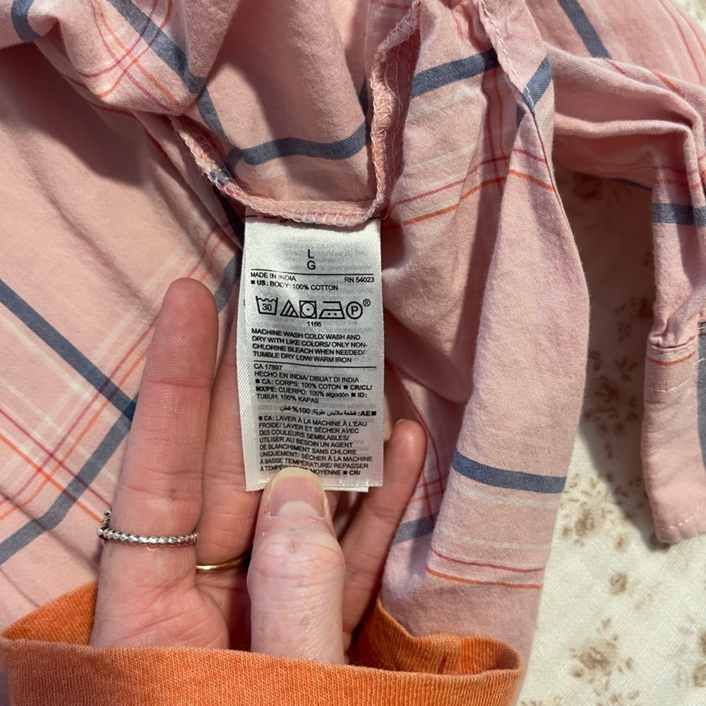 Old Navy Pink and Blue Plaid Shirt - Picture 4 of 7